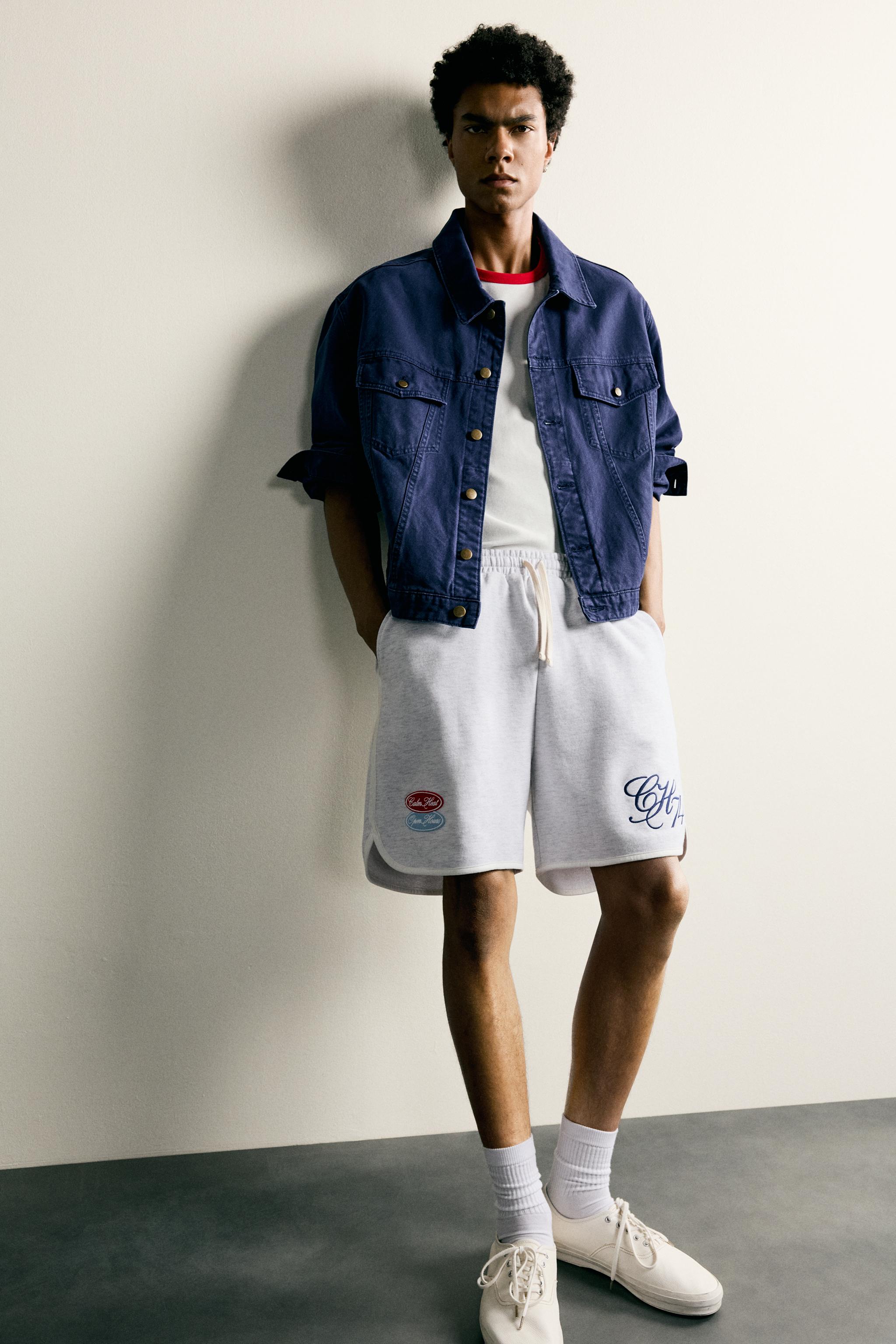 EMBROIDERED PATCH JOGGER SHORTS